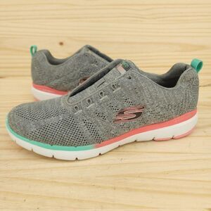 Skechers Flex Appeal Womens Running Shoes Sz 9.5 Gray Sneakers Athletic NO LACES